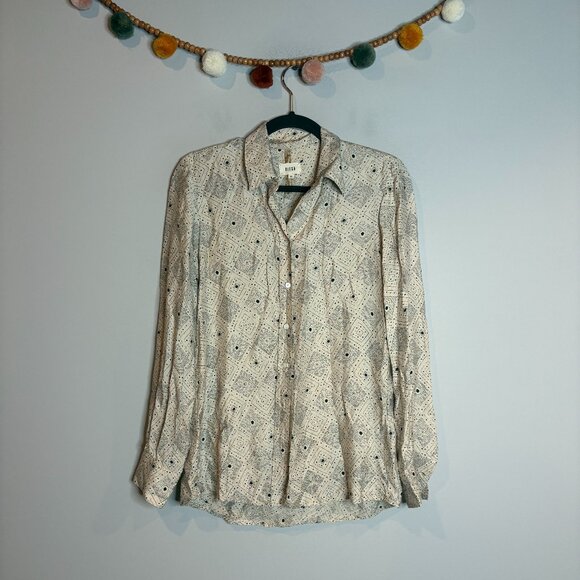 DIEGA silk blend patterned button down shirt - Picture 1 of 5